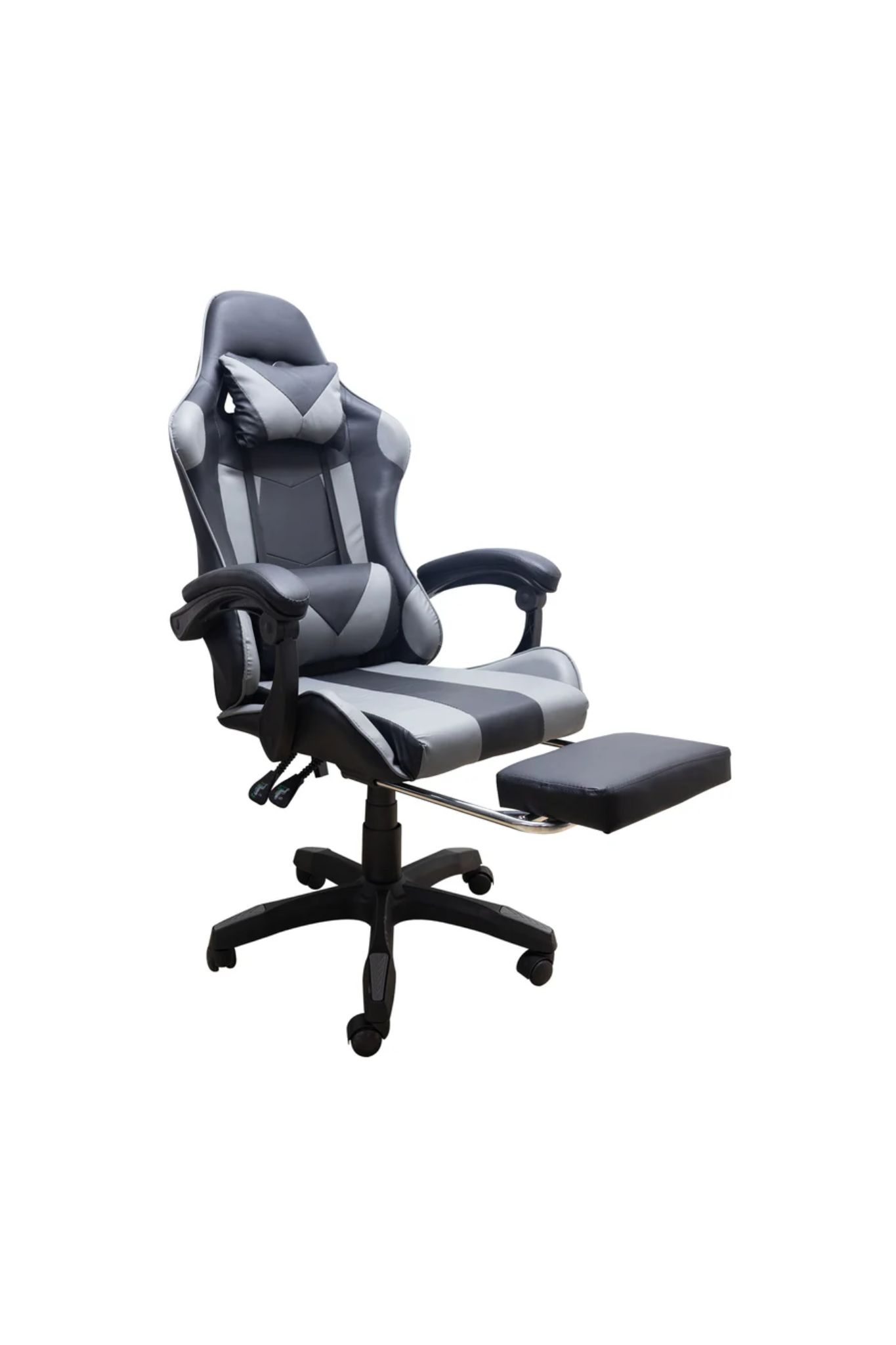 SILLA GAMER HAWKER CON REPOSAPIÉS GRIS